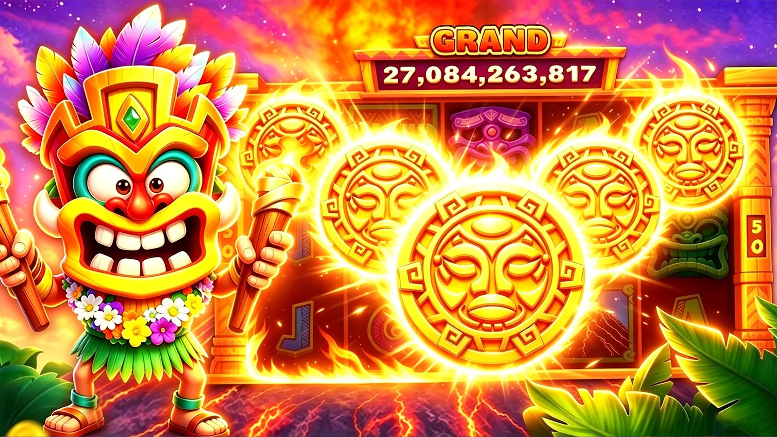 Tiki slot hitting a grand jackpot